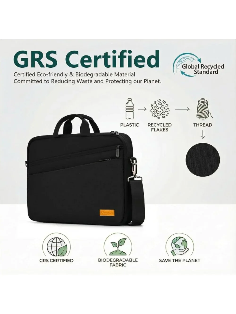 Stylish Water-Repellent Laptop Shoulder Bag for 15-16 Inch Computers